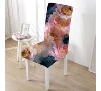 Rawbmop Dining Chair Covers Set of 6 Abstract Pink Flower Modern Stretch Chair Protector,Spandex High Back Chairs Cover Elastic Washable Removable Chairs Protector,for Hotel,Wedding,Banquet,Ceremony