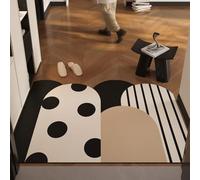Rawbmop Door Matts Indoor Black Brown Geometry Water Absorbent Mud Resistant Easy Clean Entry Outdoor Rugs, Non Slip Rubber Backing, Large Durable Mats for Outside Patio Porch Farmhouse80x120cm