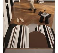 Rawbmop Door Matts Indoor Black Brown Geometry Water Absorbent Mud Resistant Easy Clean Entry Outdoor Rugs, Non Slip Rubber Backing, Large Durable Mats for Outside Patio Porch Farmhouse80x120cm