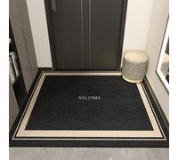 Rawbmop Door Matts Indoor Black Geometry Water Absorbent Mud Resistant Easy Clean Entry Outdoor Rugs, Non Slip Rubber Backing, Large Durable Mats for Outside Patio Porch Farmhouse80x120cm