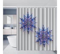 Rawbmop Shower Curtain Blue Snowflake Mildew Resistant Waterproof Quick-Drying, Premium Polyester,3D Digital Painting Bathroom Curtains, Durable and washable, with 12 Hooks 180x180cm