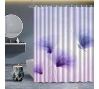 Rawbmop Shower Curtain Purple Butterfly Flower Mildew Resistant Waterproof Quick-Drying, Premium Polyester,3D Digital Painting Bathroom Curtains, Durable and washable, with 12 Hooks 180x180cm