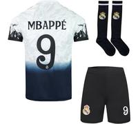 RAWDEM Madrid Mbappe #9 Dragon Special Limited Edition Football Soccer Jersey/Shorts Socks Gift Set for Children Youth Sizes (White, 28)