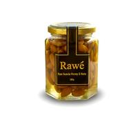 Rawé Raw Acacia Honey with Mixed Nuts, with Almonds, Walnuts, Pecan Nuts, Cashew Nuts and Pistachios, Unpasteurised (Almonds)