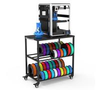 Raweao 3D Printer Filament Storage Rack, Heavy Duty Metal Filament Organiser with Wheels, Storage Holders for Filament Spools PLA/ABS/TPU for Home,Office,Workshop(Black)