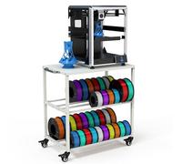 Raweao 3D Printer Filament Storage Rack, Metal Filament Organizer for 3D Printing, Filament Rolls Storage Shelf with Wheels for Home,Office,Workshop 3D Printer Accessories(White)