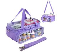 Raweao Carry Case for Tonies, Storage Carry Case for Toniebox with Shoulder Strap & Handle, Portable Carrier Bag for Toniebox and Charactors Organizer Large Capacity (Purple)