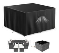 Raweao Garden Furniture Cover for Cube Rattan Table Set,125x125x74cm