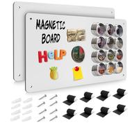 Raweao Large Magnet White Board for Fridge A3, Kids Magnetic Board for Wall, Magnetic Notice Boards for Home, Stick on Metal Magnet Board 30x43.5cm (White - 2Pack)