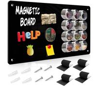 Raweao Strong Magnetic Board for Wall, Small A3 Fridge Magnets Display Board for Home, Kitchen, Closets 43.5x29x0.08cm Multi-Function Space-Saving Magnets Board Undrilled(Black -1P)