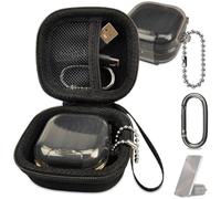 RAWECUD Case for Samsung Galaxy Buds 4 Pro/Galaxy Buds 4 Accessories, Hard Carrying Case and Shockproof Protective Cover with Ball Ring and Metal Carabiner, for Men and for Women (Black)