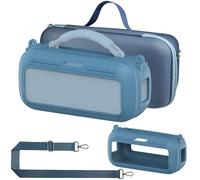 RAWECUD Protective Case for Bose SoundLink Max Portable Bluetooth Speaker, Accessories Hard Carrying Case and Silicone Cover Combo with Carrying Strap (Blue Dusk)
