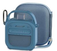 RAWECUD Protective Case for Bose SoundLink Micro 2nd Gen Portable Bluetooth Speaker, Hard Carrying Case and Silicone Cover for Micro 2 Speaker Accessories (Blue)