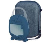 RAWECUD Protective Case for JBL Clip 5 Bluetooth Speaker, Hard Carrying Case and Silicone Cover for Clip 5 Speaker, Stand Up Holder and Carrier (Blue Case)