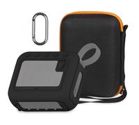 RAWECUD Protective Case for JBL Go 4 Bluetooth Speaker, Hard Carrier and Silicone Cover for Go 4 Speaker Accessories, Shockproof Anti-Scratch Cases with Carabiner (Black, Cases for Go 4)