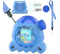 RAWECUD Silicone Case for Tamagotchi Paradise Electronic Pets Toy, Screen Protector and Lanyard for Tamagotchi Paradise Virtual Pet Accessories (Blue)