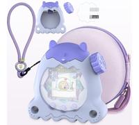 RAWECUD Silicone Cover and Hard Carrying Case for Tamagotchi Paradise, Accessories for Tamagotchi Paradise Cases with Screen Protector and Hand Strap (White)