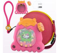 RAWECUD Silicone Cover and Hard Carrying Case for Tamagotchi Paradise Pet | Accessories for Tamagotchi Paradise Cases with Screen Protector and Hand Strap (Orange)