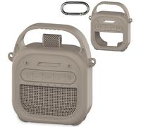 RAWECUD Silicone Cover Case for Bose SoundLink Micro 2 Portable Bluetooth Speaker, Accessories for Micro 2 Speaker Silicone Cover with Handle and Carabiner (Sandstone)