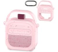 RAWECUD Silicone Cover Case for Bose SoundLink Micro 2 Portable Bluetooth Speaker, Accessories for Micro 2 Speaker Silicone Cover with Handle and Carabiner (Petal Pink)