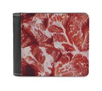 Rawed Meat Pattern Classic Mens Wallets Women Slim Bifold Wallet Card Holder for Front Pocket