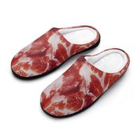 Rawed Meat Pattern Mens Slipper Slip On Winter Warm House Slippers Shoes Indoor Outdoor