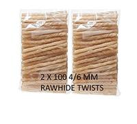 RAWHIDE BULK 5" TWISTS 4/6 MM STICKS 200 stick (2 X 100packs)