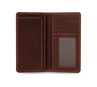 RAWHYD Full Grain Leather Long Bifold Wallet | Perfect For Suit Jacket (Hunter Brown)