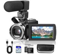 Rawiemy Video Camera Camcorder FHD 1080P 36MP YouTube Vlogging Camera Recorder 3.0 Inch 270 Degree Rotation Screen 18X Digital Zoom Camcorders with Microphone,32GB SD Card and 2 Batteries