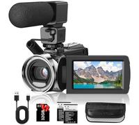 Rawiemy Video Camera Camcorder FHD 1080P 36MP YouTube Vlogging Camera Recorder 3.0 Inch 270 Degree Rotation Screen 18X Digital Zoom Camcorders with Microphone,32GB SD Card and 2 Batteries