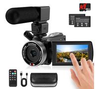 Rawiemy Video Camera Camcorder Full HD 4K 48MP Vlogging Camera for YouTube Digital Camera Recorder Video Camera for Filming with 3.0" Touch Screen,2 Batteries and 32G SD Card