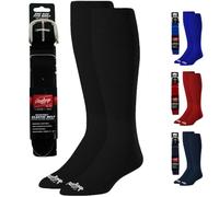 Rawlings Belt & Socks Combo | Baseball/Fastpitch Softball | Multiple Sizes & Colors, Black, S (Pack of 2)
