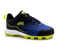 Rawlings Boys' Rally Youth Boys Baseball Cleats, Black/Royal/Volt, 3 Big Kid