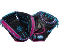 Rawlings | Heart of the Hide Youth Contour Fit Catcher's Mitt | 32.5" | 1-Piece Solid Web | Right Hand Throw | Black/Berry