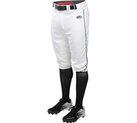 Rawlings Men's Launch Series Baseball Pants | Knicker Fit | Adult Sizes | Piped | Multiple Colors, White/Black, Small