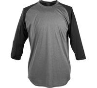 Rawlings Men's 3/4 Sleeve Shirt, Graphite/Black, Medium