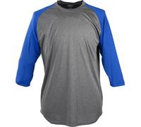 Rawlings Men's 3/4 Sleeve Shirt, Graphite/Royal, Medium