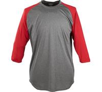 Rawlings Men's 3/4 Sleeve Shirt, Graphite/Scarlet, Large