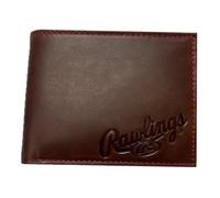 Rawlings Men's Bifold Wallet Collection, Dark Brown | Debossed Logo, 3.5" x 3" x .75", Rawlings | Men's Bifold Wallet Collection | Genuine Leather | Multiple Styles & Colors