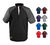 Rawlings Men's Colorsync Short Sleeve Cage Jacket | Adult Sizes | Multiple Colors Shirt, Black, 3X-Large