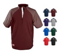 Rawlings Men's Colorsync Short Sleeve Cage Jacket | Adult Sizes | Multiple Colors Shirt, Cardinal, Large