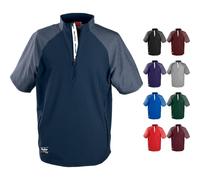 Rawlings Men's Colorsync Short Sleeve Cage Jacket | Adult Sizes | Multiple Colors Shirt, Navy, Medium