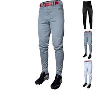 Rawlings Men's Launch Series Baseball Pants | Tapered Jogger Fit | Adult Sizes | Solid | Multiple Colors, Grey, Large