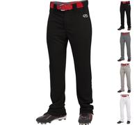 Rawlings Men's Launch Series Baseball Pants | Full Length Semi-Relaxed Fit | Adult Sizes | Solid | Multiple Options, Black, Small