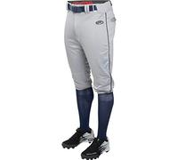 Rawlings Men's Launch Series Baseball Pants | Knicker Fit | Adult Sizes | Piped | Multiple Colors, Grey/Navy, Small