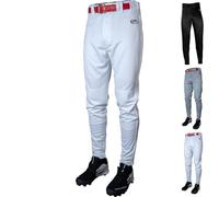 Rawlings Men's Launch Series Baseball Pants | Tapered Jogger Fit | Adult Sizes | Solid | Multiple Colors, White, Small