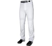Rawlings Men's Semi-Relaxed Full Length Baseball Pant | Piped | Adult Medium | White/Black