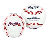 Rawlings MLB Atlanta Braves Team Logo Baseball, Official, White