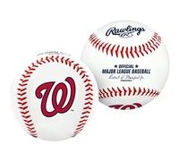 Rawlings MLB Nationals Team Logo Baseball, Official, White