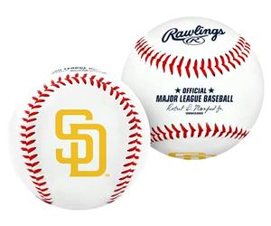 Rawlings MLB San Diego Padres Team Logo Baseball, Official, White